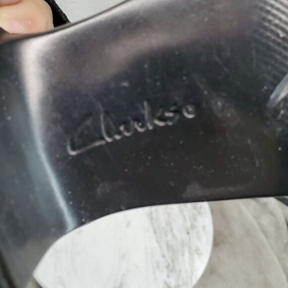 Clarks Shoes Womens Size 10 Black Leather Emily 2 Ketra Academia Block Heels - Picture 9 of 12